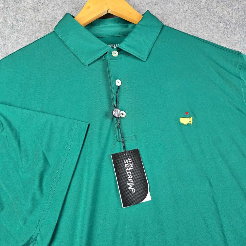 Masters Tech Polo Shirt Mens XL Green Golf Tournament Performance New